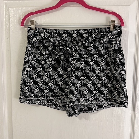 LOFT Flamingo Tie Waist Fluid Shorts - Picture 3 of 7